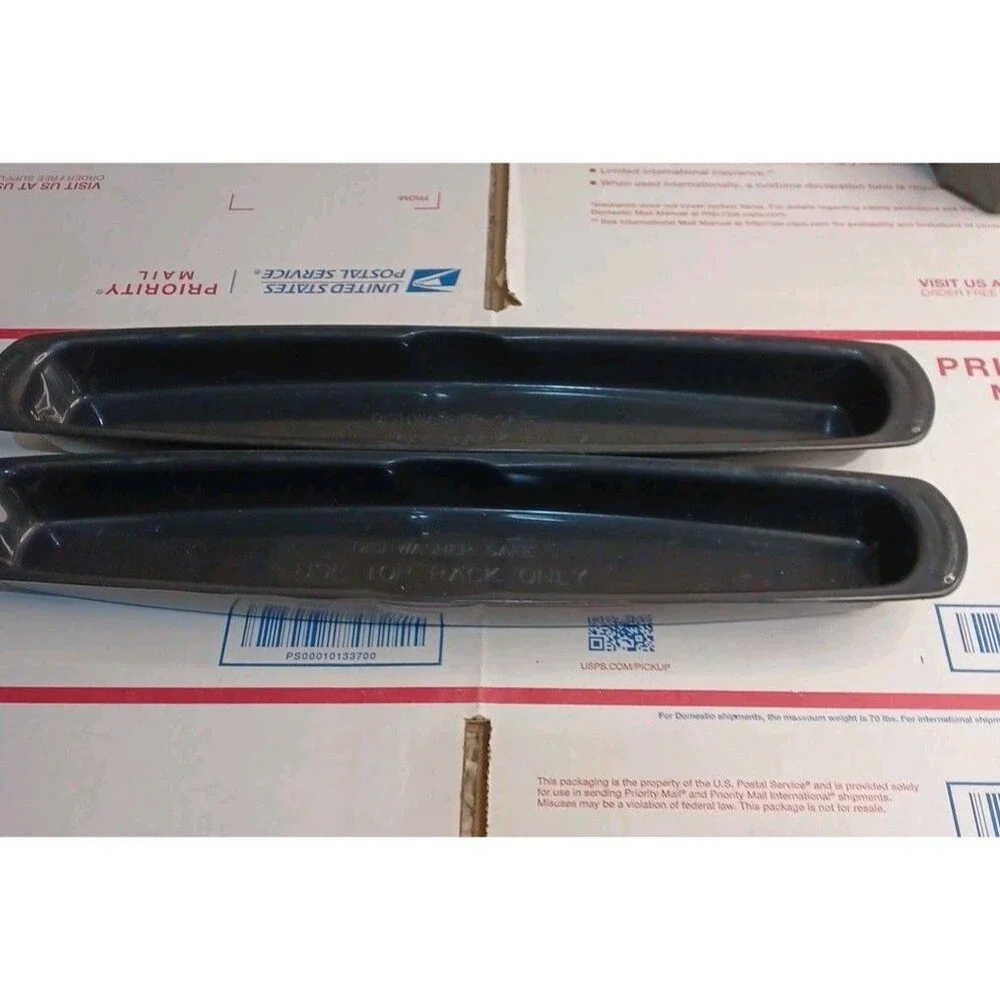 2 George Foreman Grill 14.5” Black Drip Trays Good Used Condition